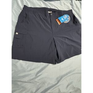 Columbia PFG Omni Shade UPF 50 Navy Blue Cargo Bahama Shorts XXL 8” Inseam NWT